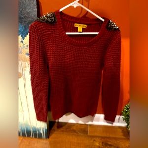 Live by design cranberry punk rock sweater